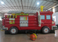 Zabawny wóz strażacki w domu Bounce, nadmuchiwany bramkarz dla dzieci w przedszkolu