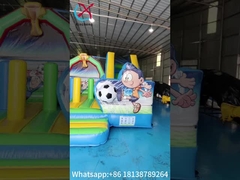 Dzieci PVC puchany bouncer Combo z slajdem Piłka nożna tematyka Zamek Plac zabaw