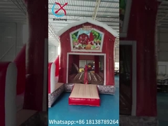 Komercyjny PVC Tarpaulin Ognioodporny Baffle Nadmuchowy Dom Odbiórny Z Slizgowym Nadmuchowym Zamkiem