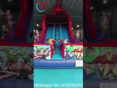 Nawigacyjny suchy zjeżdżalnik Spiderman bohater kreskówki Nawigacyjny podwójny zjeżdżalnik zamek dla dzieci i dorosłych