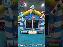 Komercyjny klasy zewnętrznej wewnętrznej podmuchany dom odbicia Blue Candy House podmuchany zamek skakania