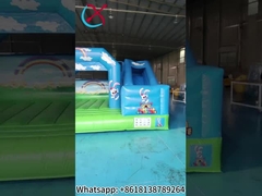 Popularny PVC Tarpaulin Puchnięty Dom Odbiór z Slide Blue Sky Puchnięty Kombo Na zewnątrz