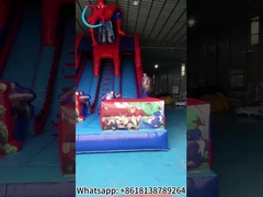 Komercyjny podwójny zjeżdżalnik na dmuchanie Spider-Man