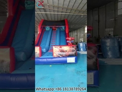 PVC podmuchany zjeżdżalnik Spiderman Hero Podmuchany podwójny suchy zjeżdżalnik