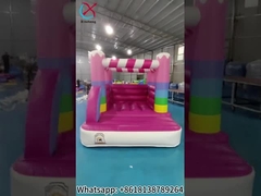 Wzmocniony dom odbiórkowy dom różowy zamek skokowy