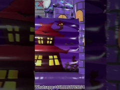 Nadmuchany miasto zabaw Halloween Dzika Purpurowy zamek nadmuchany