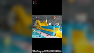 Niestandardowa dmuchana zjeżdżalnia Minion do wynajmu komercyjnego