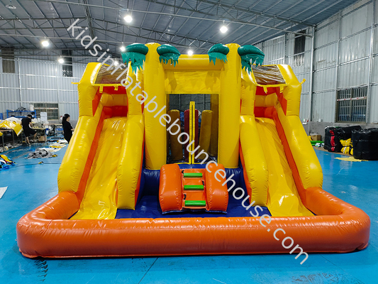 PVC 4x4x3m Puchane kombiny Mały domek dla dzieci Zamek ze zjeżdżalnią