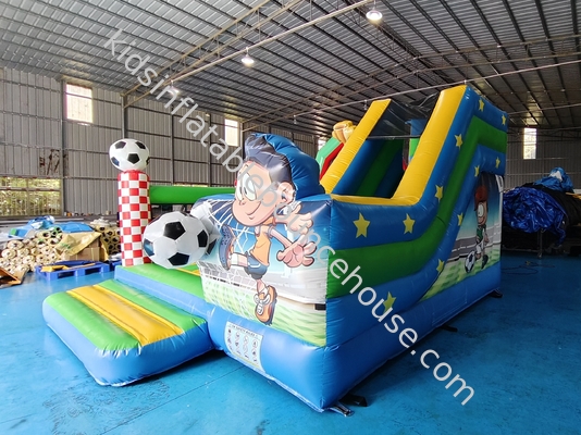 Dzieci PVC puchany bouncer Combo z slajdem Piłka nożna tematyka Zamek Plac zabaw