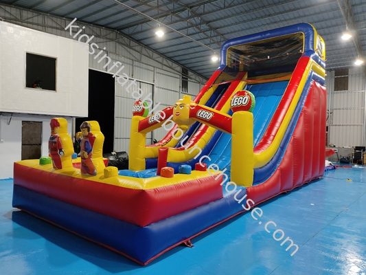 Ognioodporny 0,55 mm PVC Tarpaulin Gigant Inflatable Dry Slide Inflatable Castle LEGO Theme For Kids And Adults