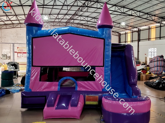 OEM/ODM Wydmuchany dom odbiciowy z slajdem Combo Purple Wydmuchany dom skokowy